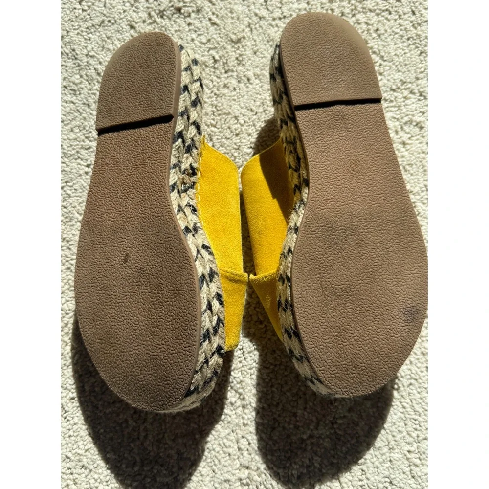 Beast Fashion Yellow Suede Cross Strap‎ Platform Mules Sz 5.5 Pre-Owned